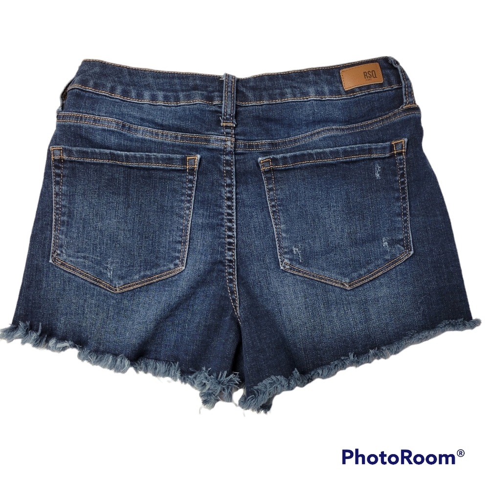 RSQ Womens Mid Rise Button Fly Denim Shorts Size 25 - Picture 2 of 7